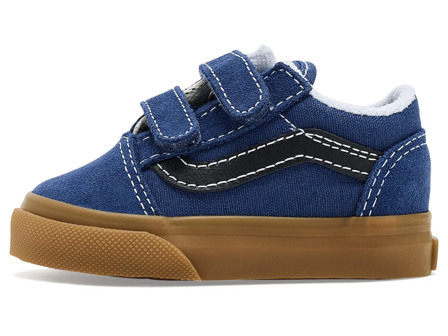 Кроссовки Old Skool V (для младенцев и малышей) Vans Kids, Gum True Navy — фото 4