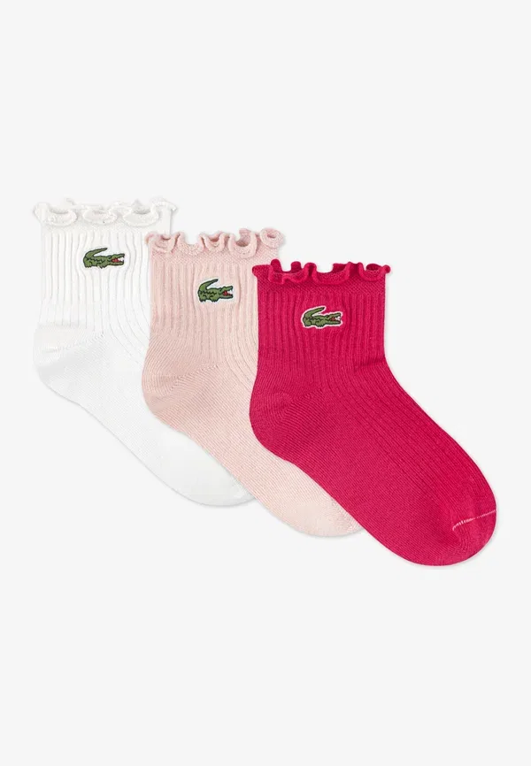 Комплект из 3 пар носков унисекс с оборками Lacoste, светло-розовый — фото 2