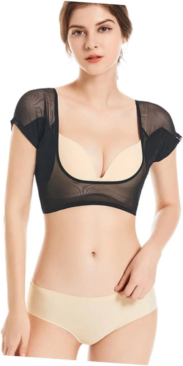 3 Pieces Breathable Underarm Sweat Vest, Minkissy, Black — фото 4