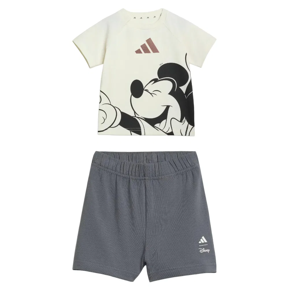 Детский комплект спортивной одежды с принтом X Disney Kids Moderate Adidas, Ecru Top+размер 5 Gray Pants