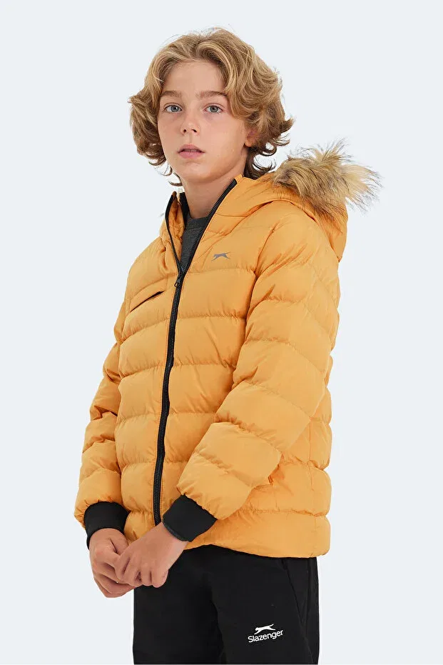 Детское пальто для девочек с капюшоном Calisto Slazenger, Yellow — фото 4
