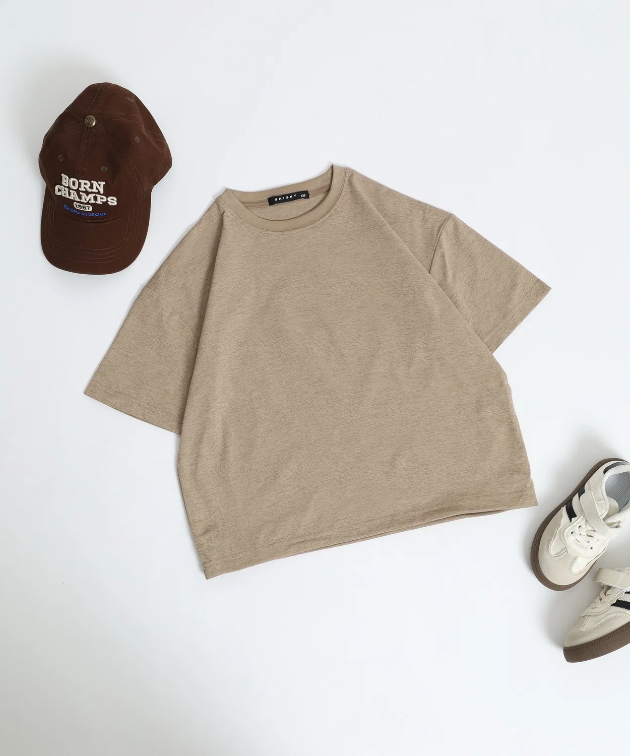 Детская футболка оверсайз с кулиской по низу Funalive, Beige