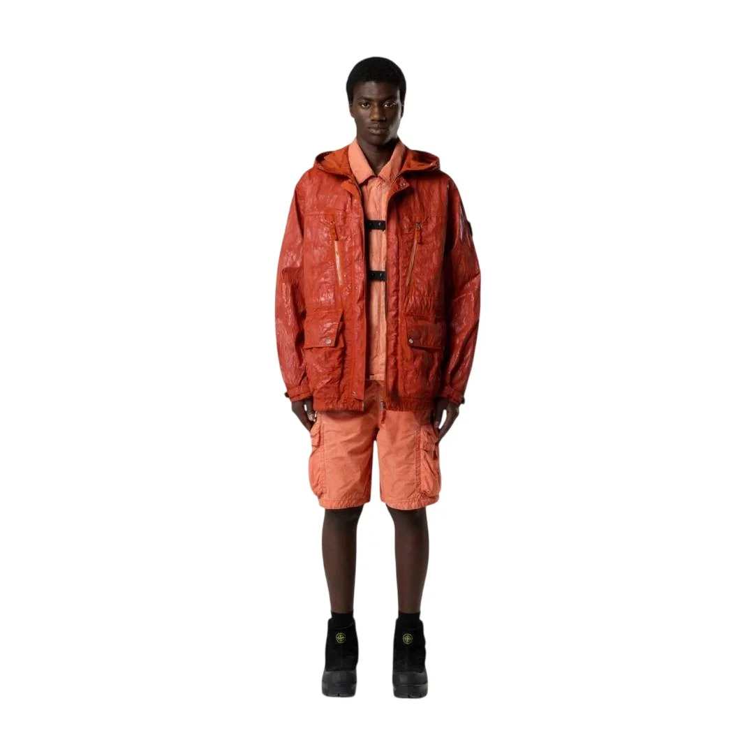 Мужская куртка с капюшоном Stone Island With Multiple Pockets, жжёно-оранжевый
