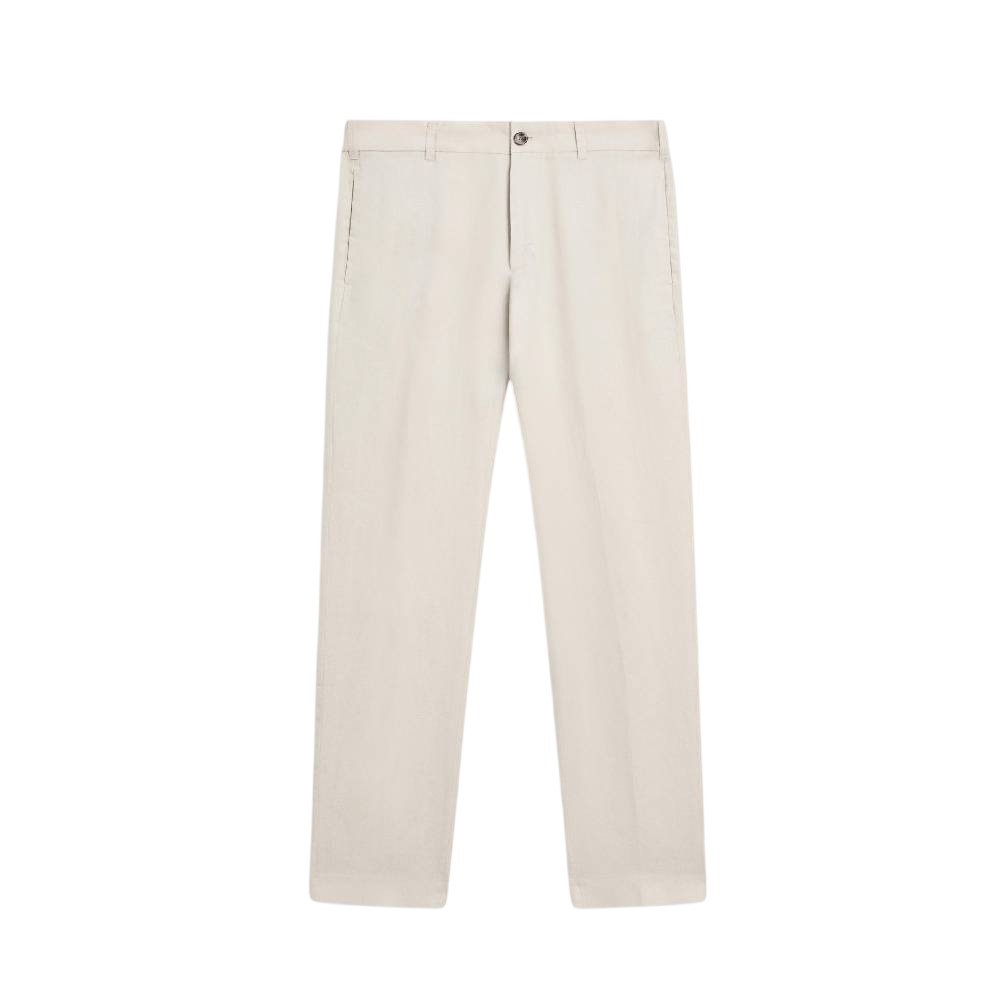Брюки Massimo Dutti Tapered Fit Linen, бежевый