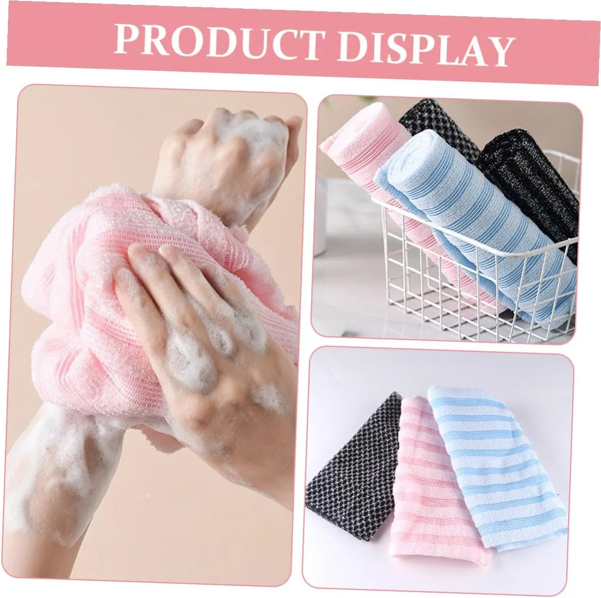 Набор из 4 скрабов для душа Japanese Body Scrubber, Anneome, 100x25 см — фото 3