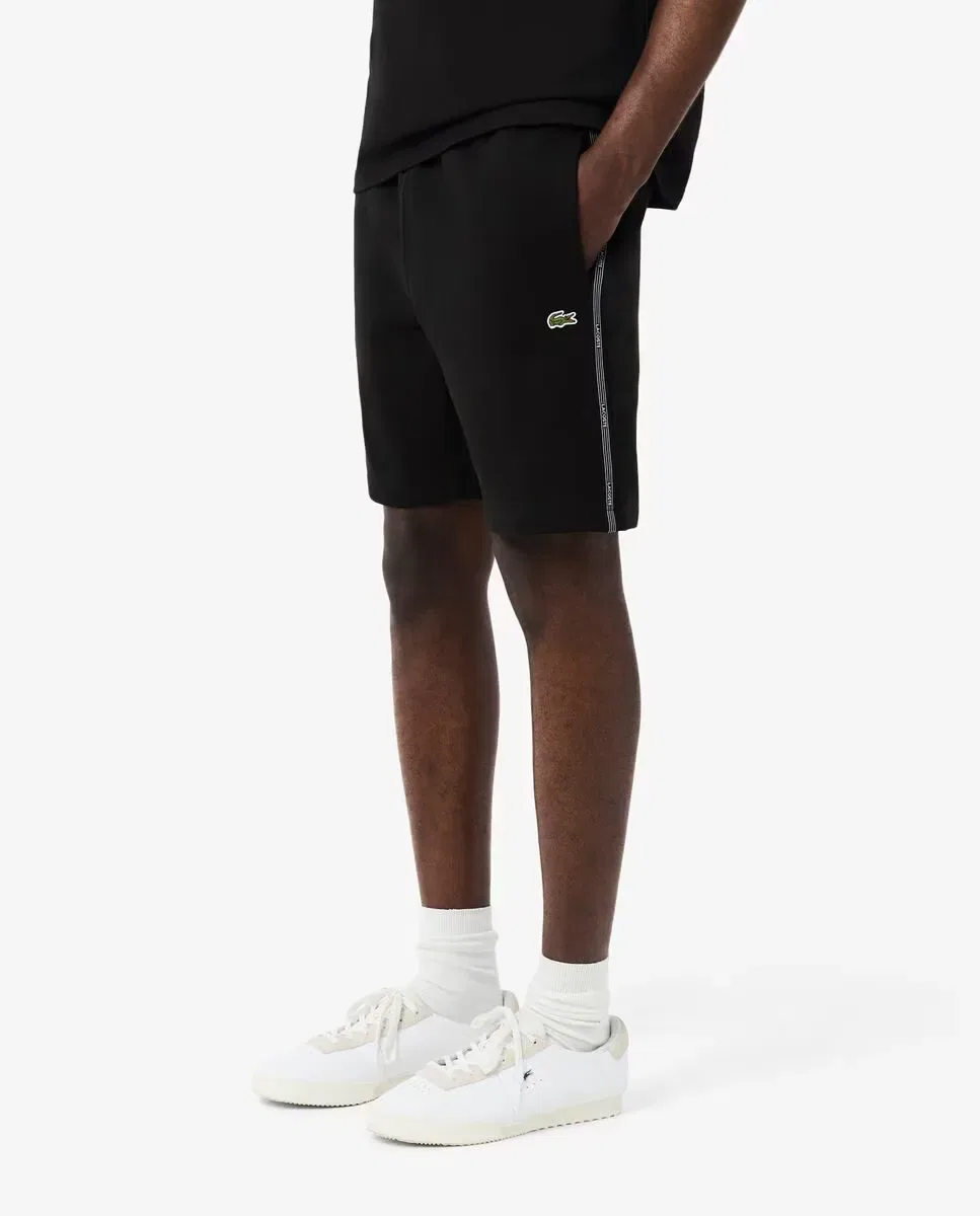 Мужские шорты из футера с принтом Lacoste, Negro — фото 3