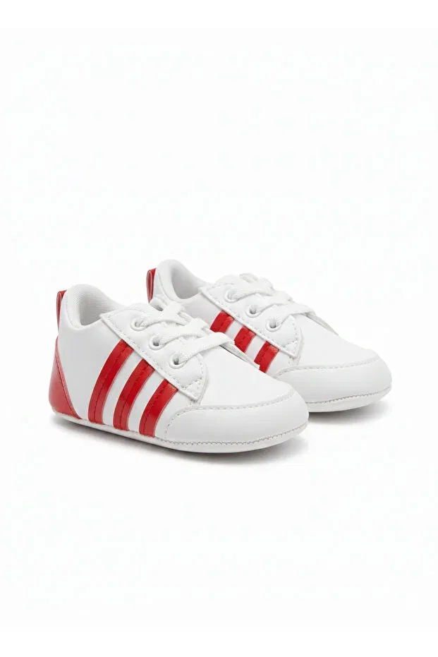 Детские кроссовки на шнуровке полосатые Sema Baby, Red Striped