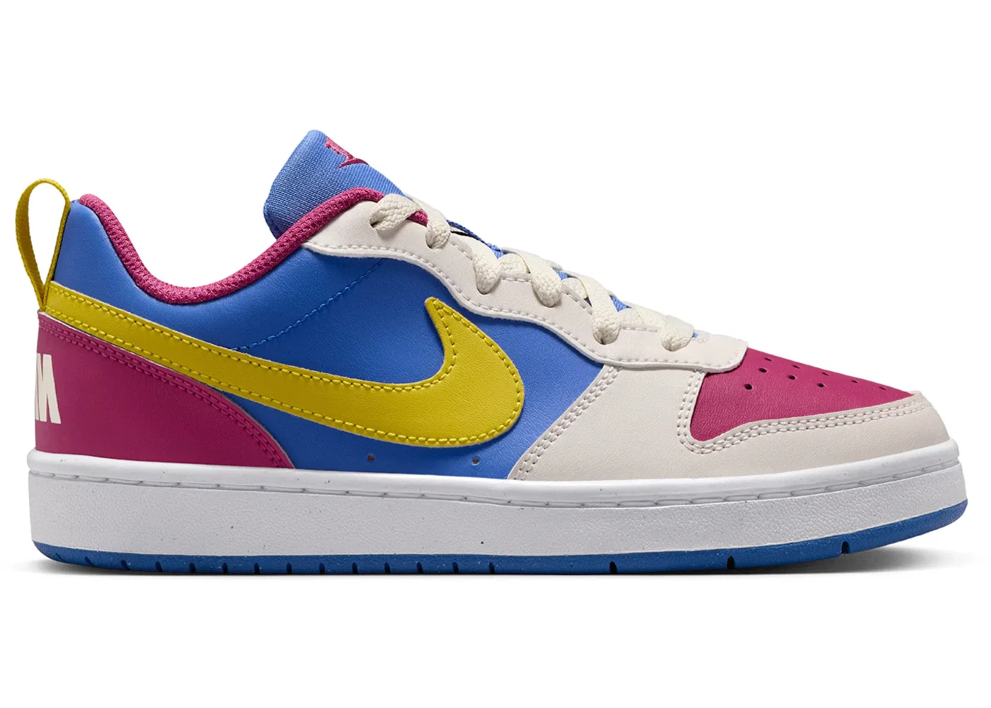 Детские кроссовки Lifestyle Nike Court Borough Low Recraft, Sweet Beet/Soft Pearl/Comet Blue/Bright Citron