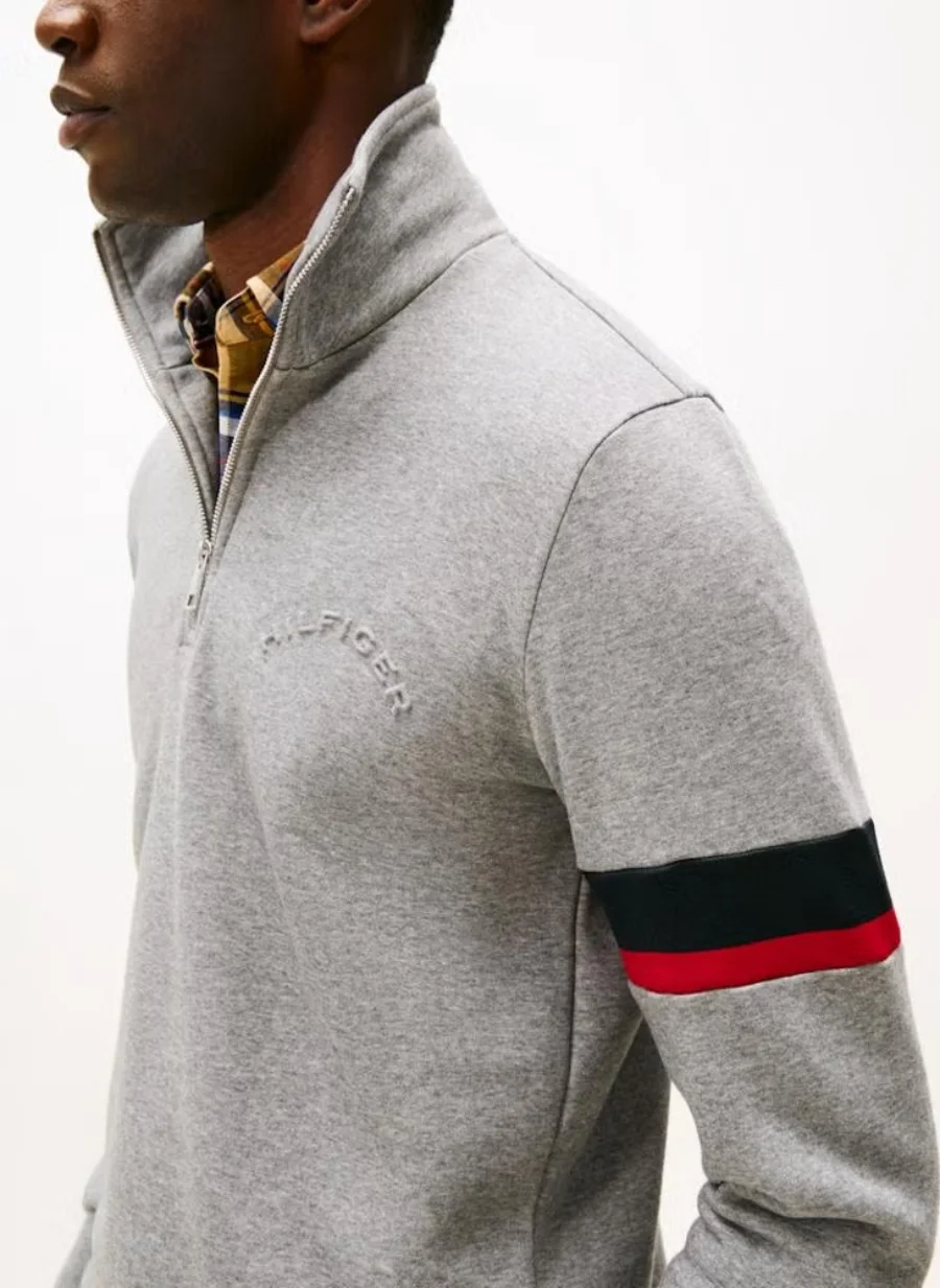 Свитшот Tommy Hilfiger Casual Half Zip, серый — фото 2