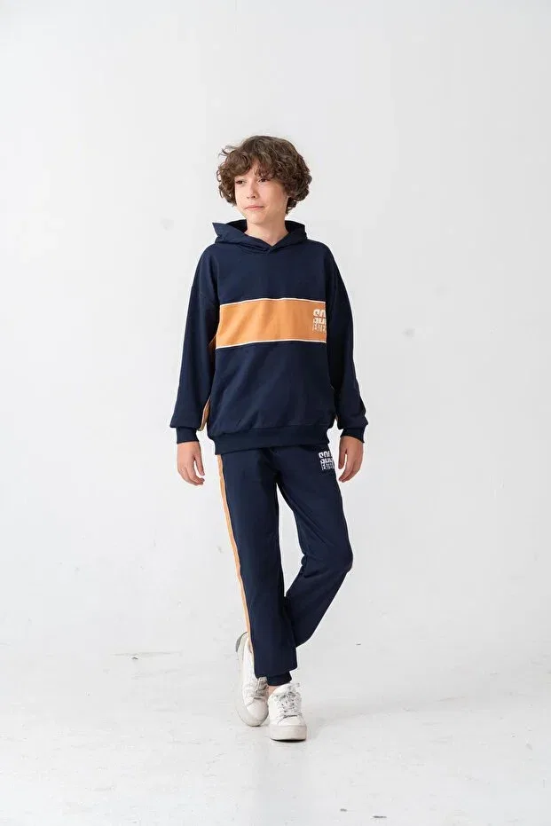 Детский спортивный комплект для мальчиков с принтом Soul Fater Great Mental Attitude Mışıl Kids, Navy Blue — фото 3