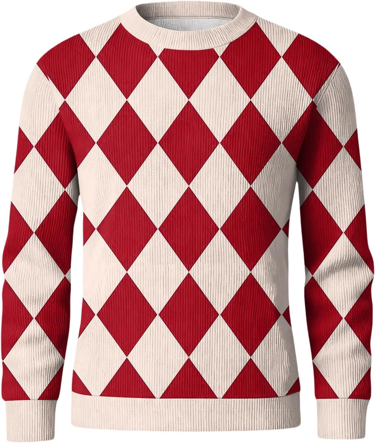 Мужская футболка с длинным рукавом regular fit, Crewneck Lightweight Pullover Top, Red — фото 3