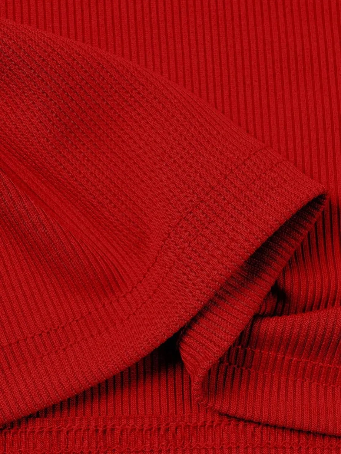 Мужская облегающая футболка с высоким воротом, длинный рукав, Red — фото 4