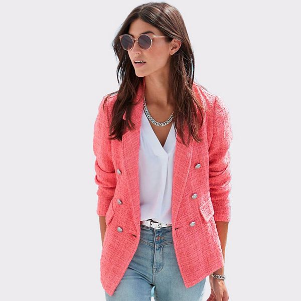 

Женский двубортный жакет из букле Lascana