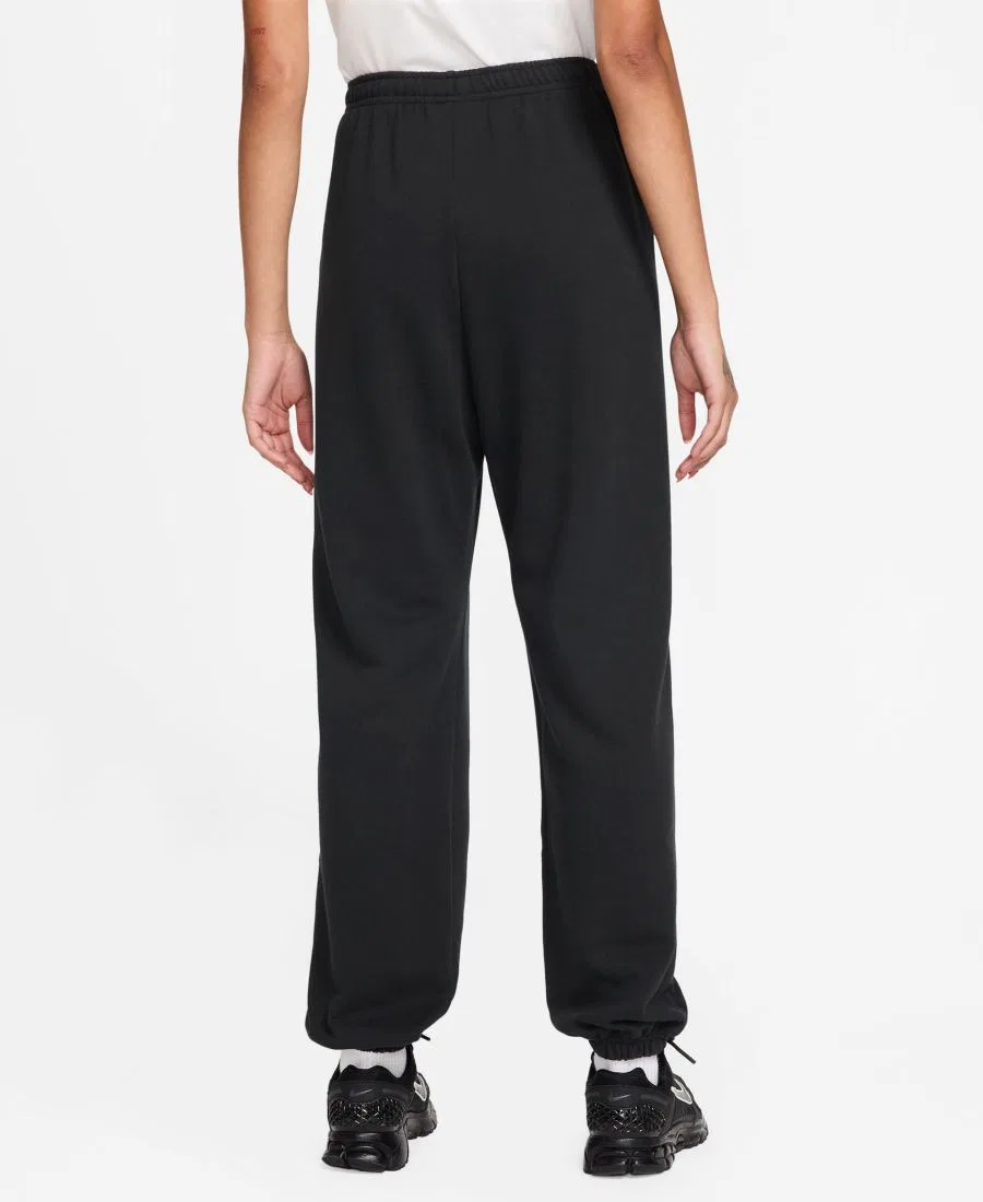 Спортивные брюки из плотного флиса с высокой посадкой и манжетами Studio Fleece Nike, Total Black Sail — фото 3
