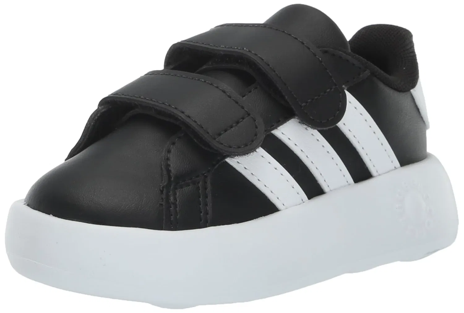 Детские кроссовки с липучками Grand Court 2.0 Adidas, Black White Black
