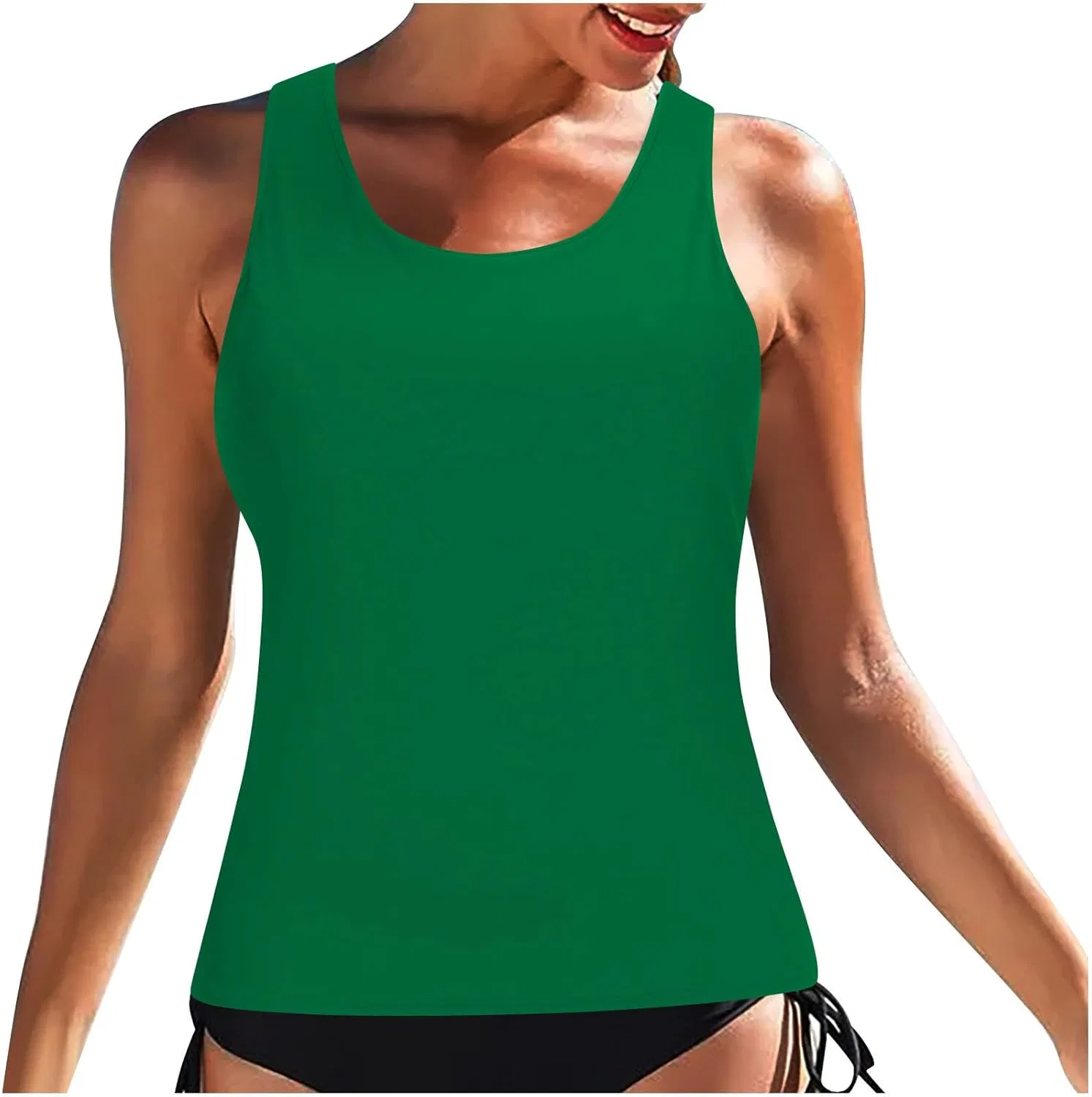Женский танкини топ без дна Athletic Solid, Green