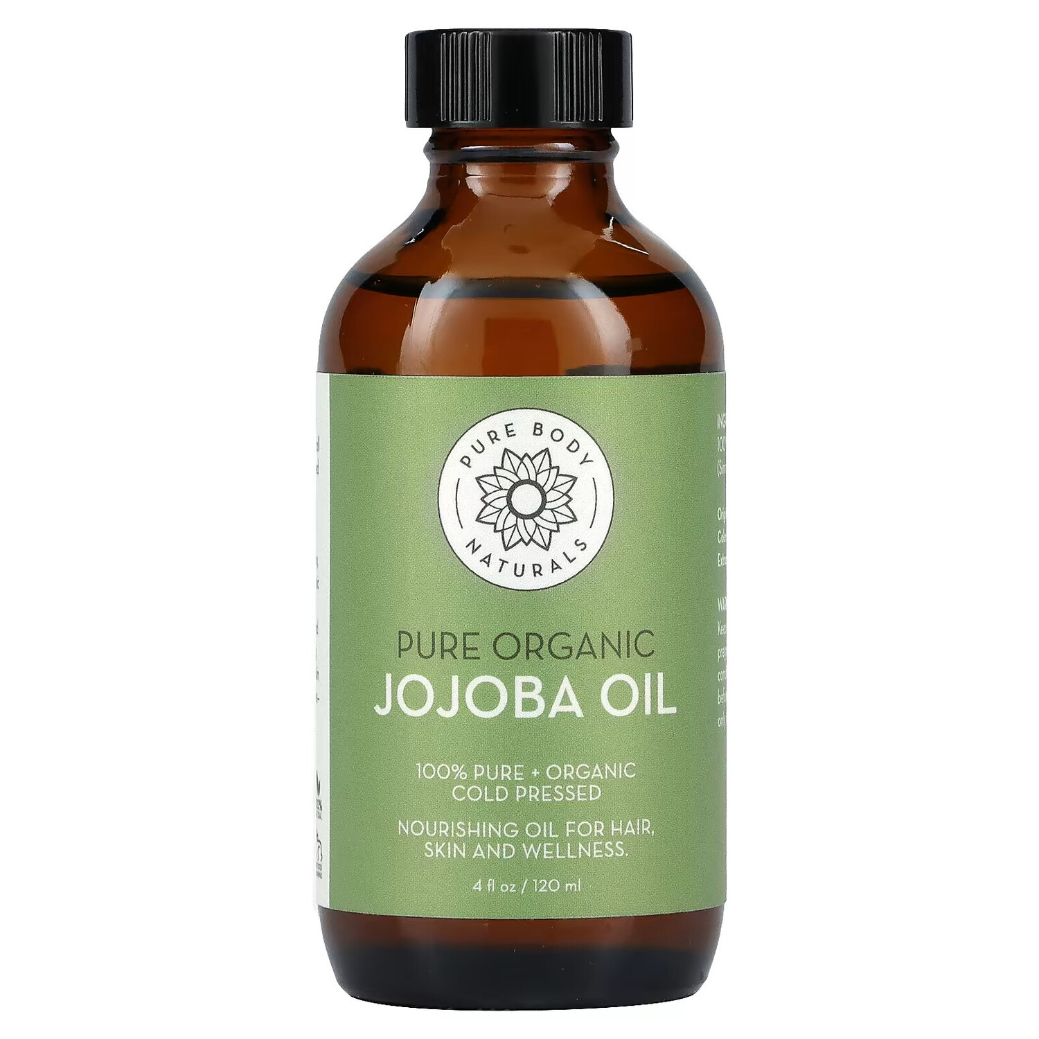 Pure Body Naturals, Чистое органическое масло жожоба, 120 мл (4 жидк. Унции) — фото 2