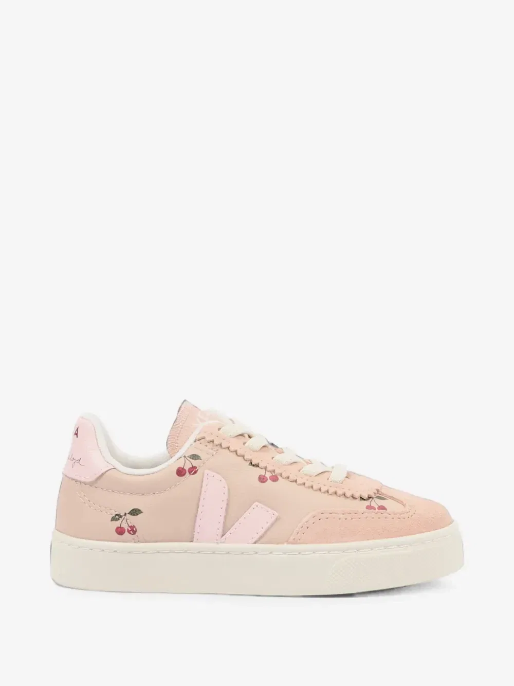 Кроссовки X Konges Sløjd Volley с вишневым принтом VEJA Kids, розовый — фото 2