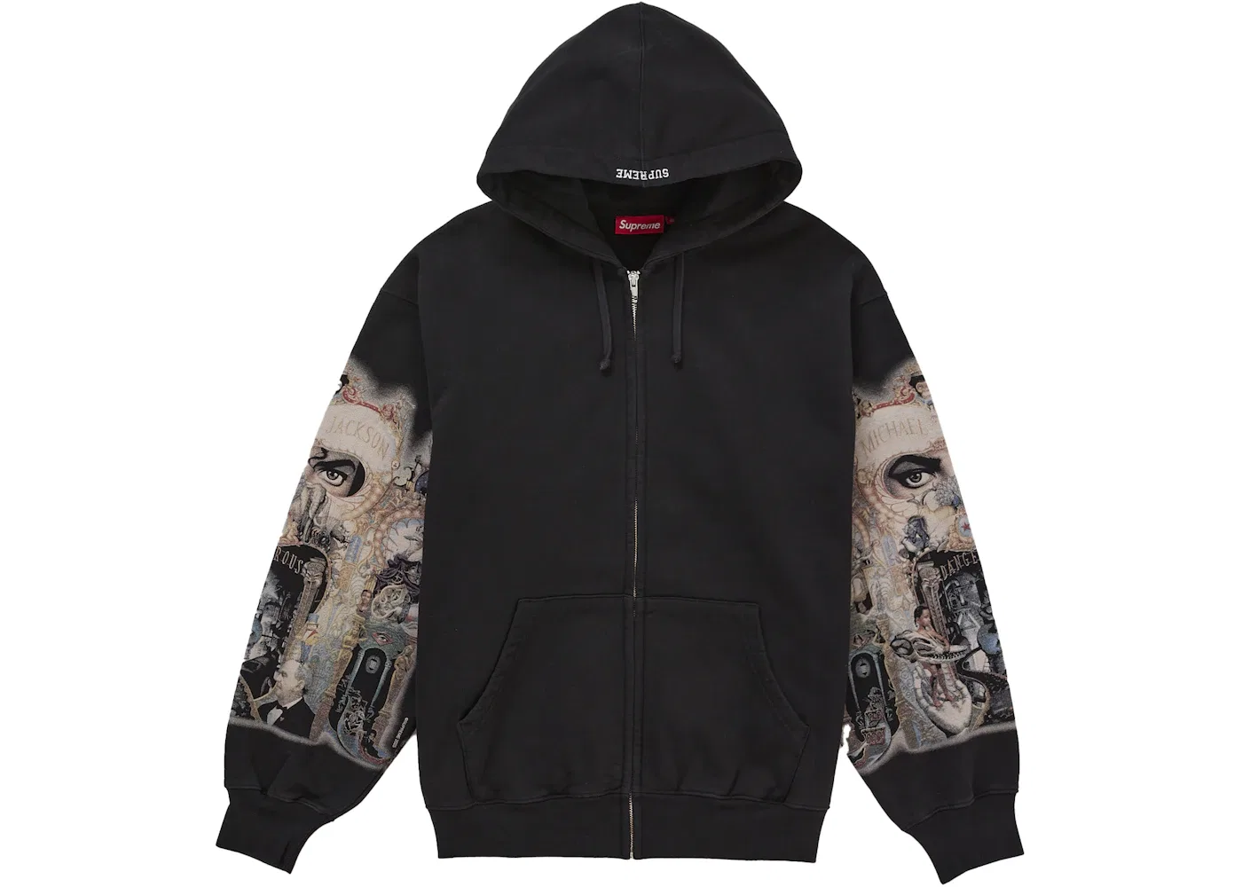 Мужская худи на молнии с принтом Michael Jackson Dangerous Supreme, Black