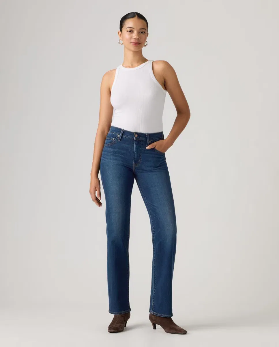 Женское прямые джинсы, Vaquero Recto 723 High Rise Straight Tiro Alto, Levi's, темно-синий