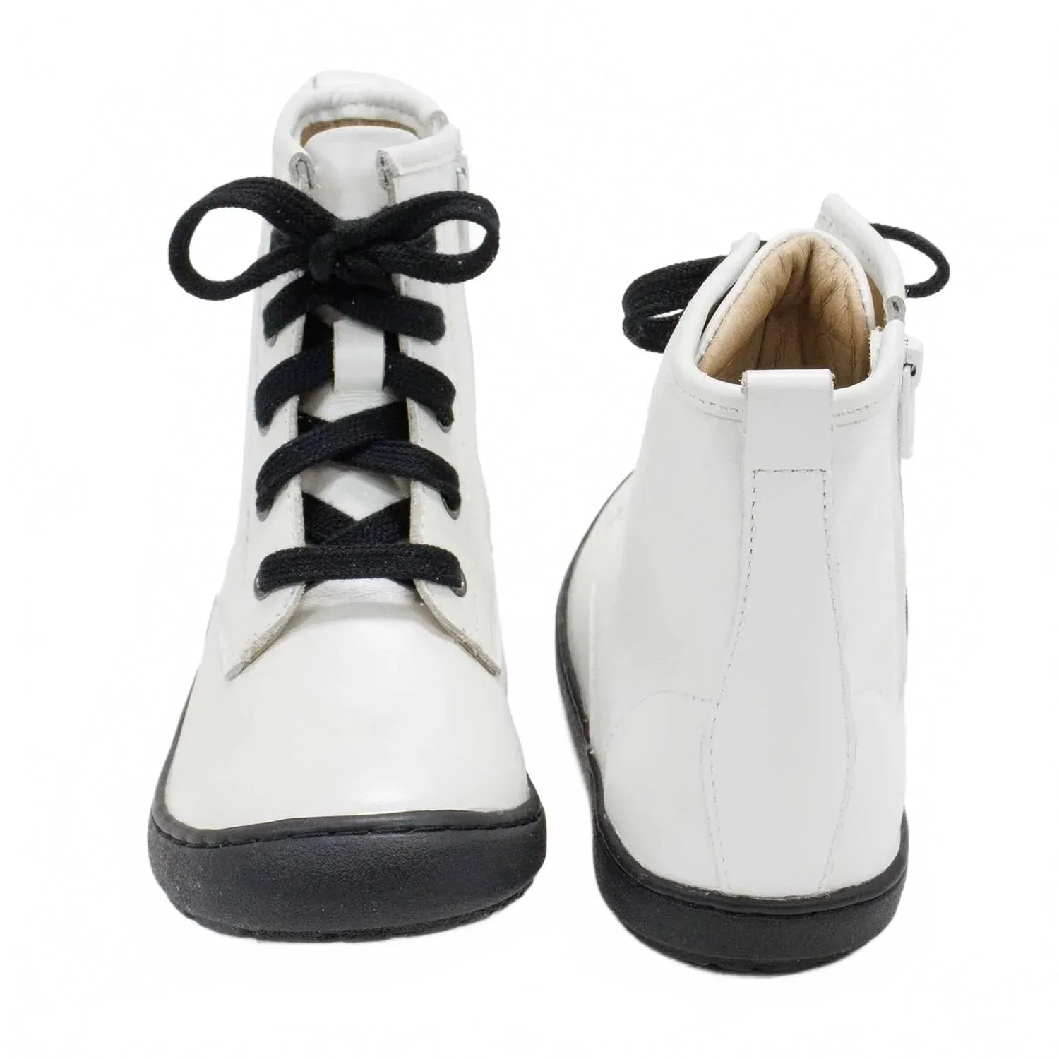 Детские высокие ботинки на шнуровке с молнией Old Soles, Nacardo Blanco — фото 4