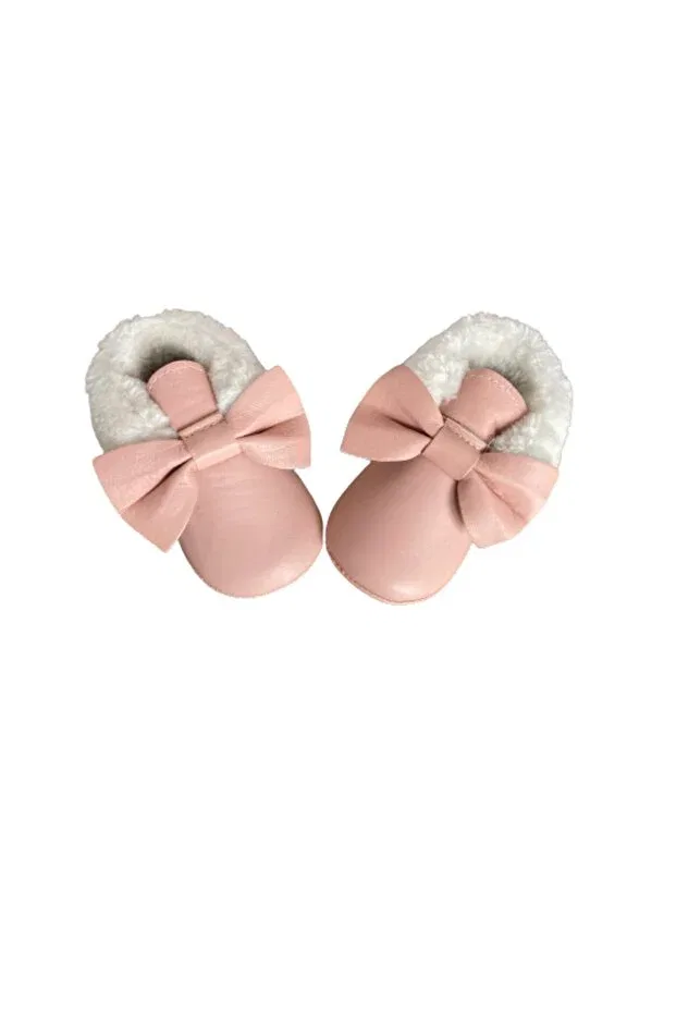 Детские мокасины для девочек с мехом Lasera, Powder Pink — фото 3