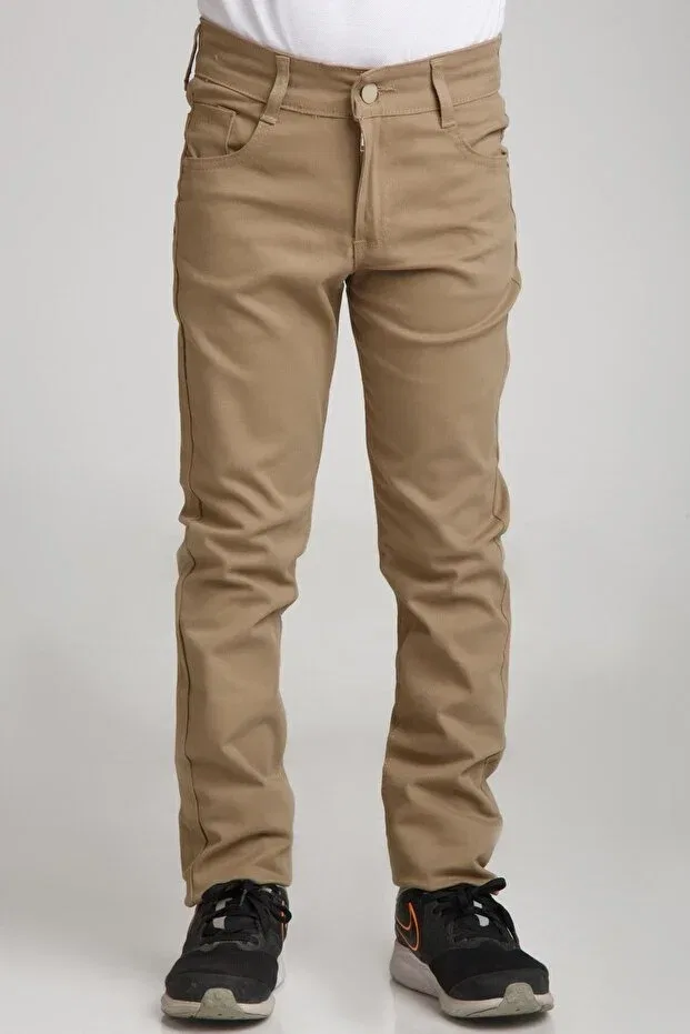 Детские брюки для девочек базовые Sports model Generic Brands, Beige — фото 3