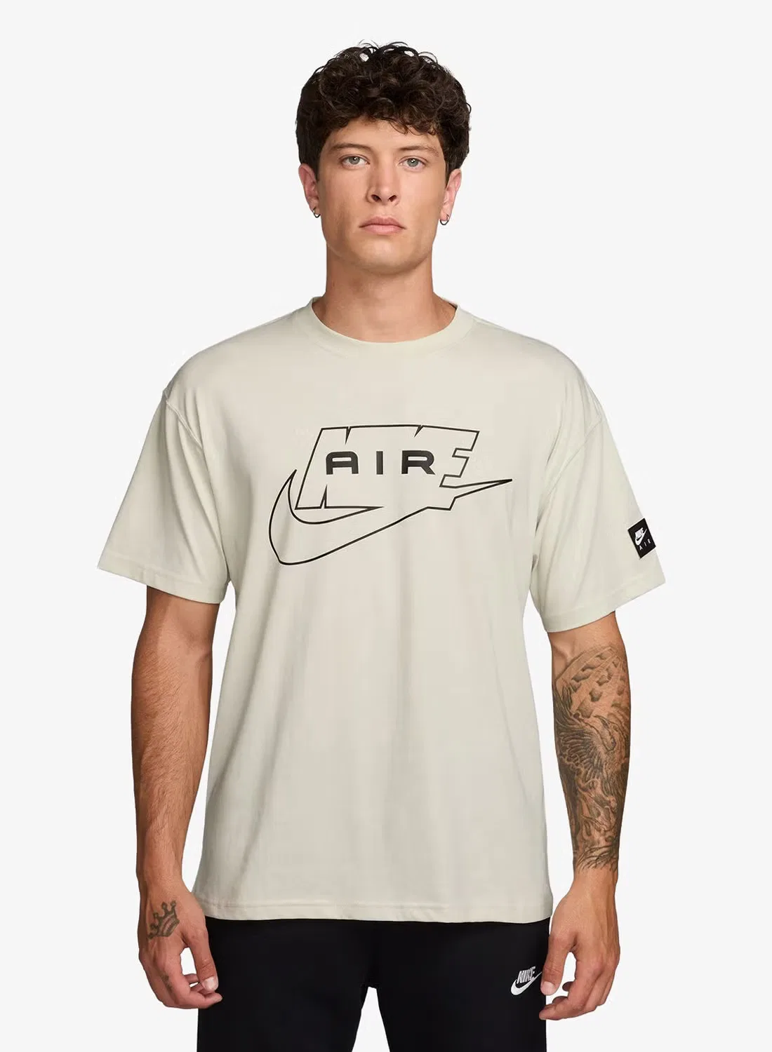 Футболка свободного кроя с принтом Air Nike, светло-костяной