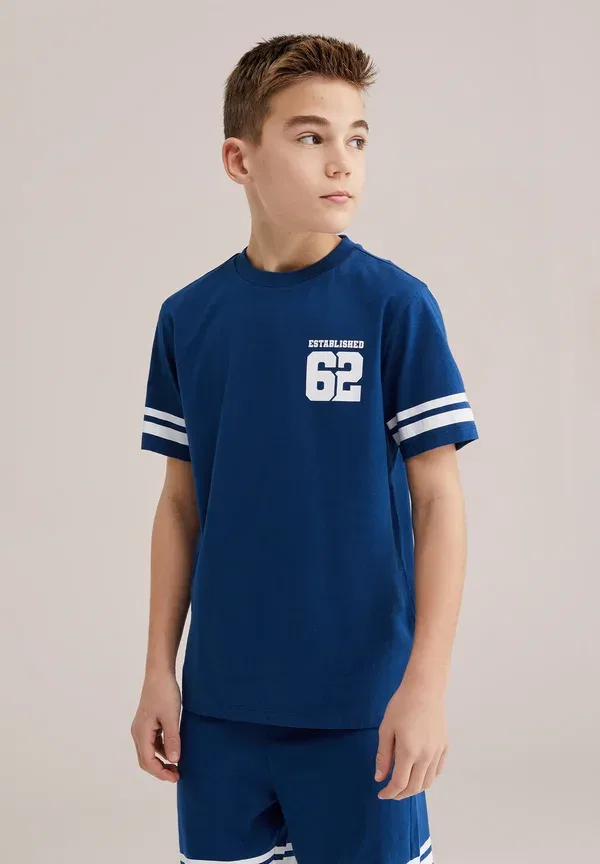 Комплект пижамы с принтом Pyjama Set We Fashion, dark blue, темно-синий — фото 2