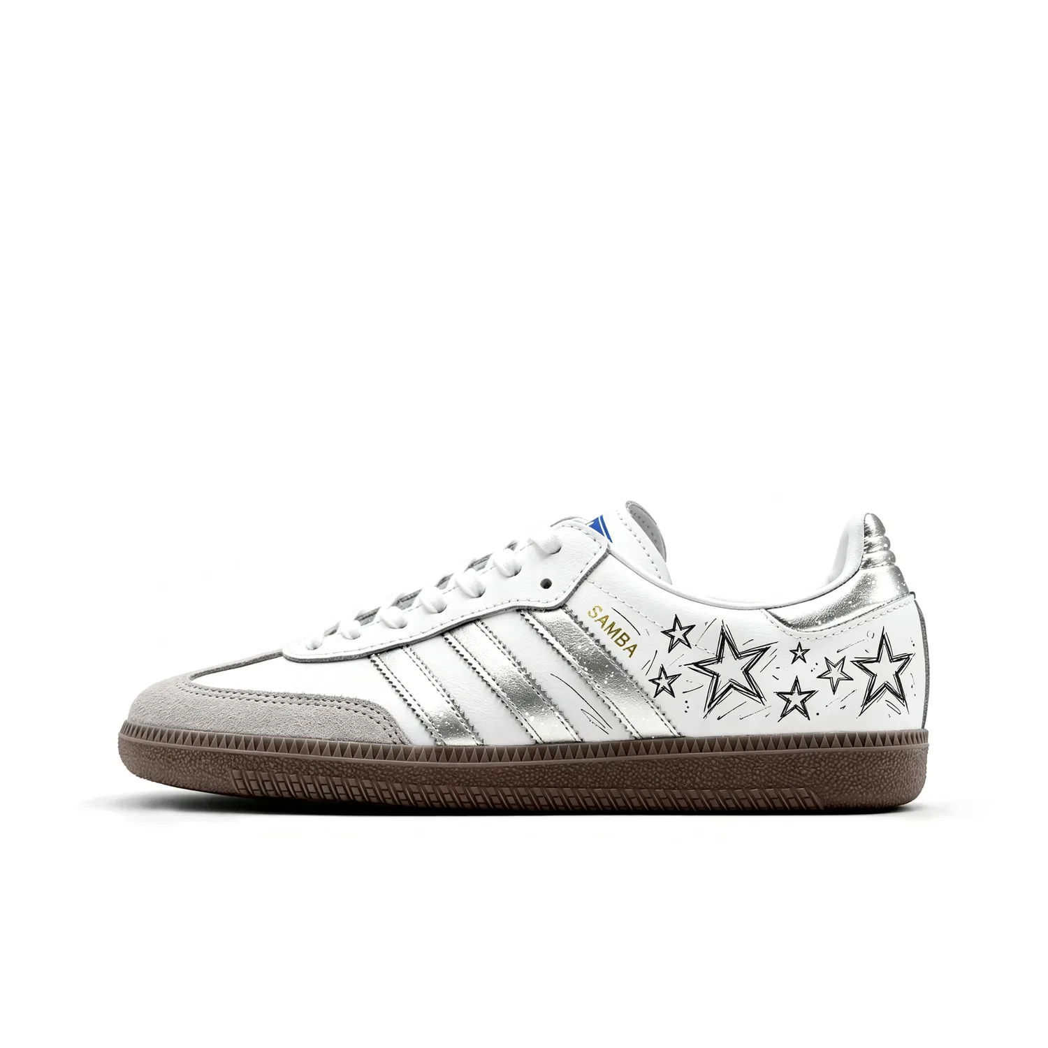 Детские кроссовки для скейтбординга с синтетическим верхом Adidas Originals SAMBA OG, Silver