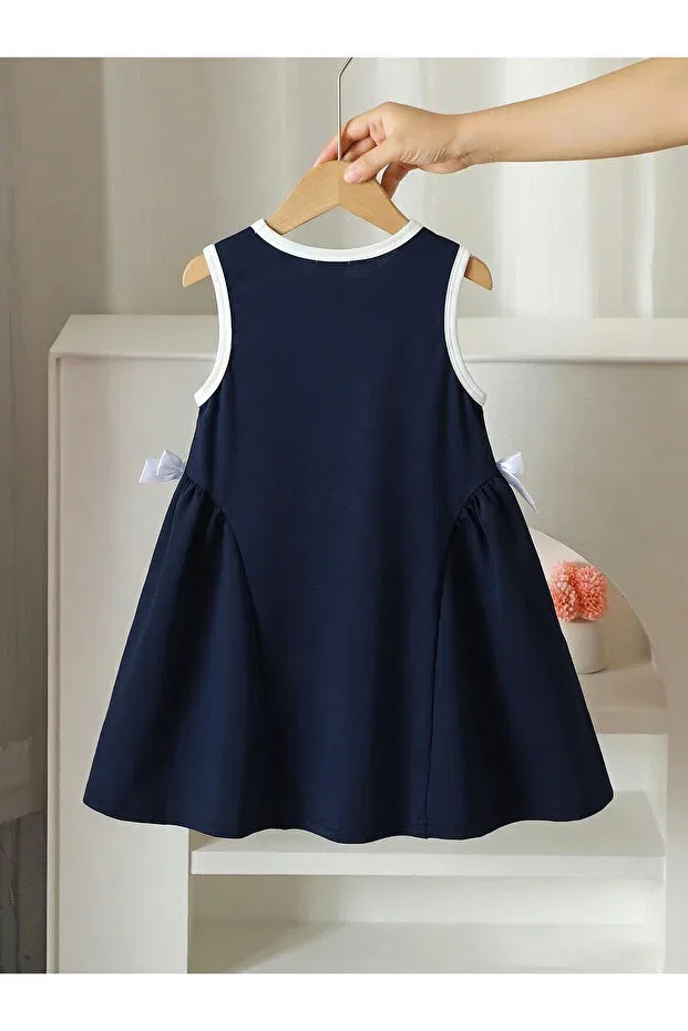 Детское платье для девочек хлопковое Uyguntarz, Navy Blue — фото 2