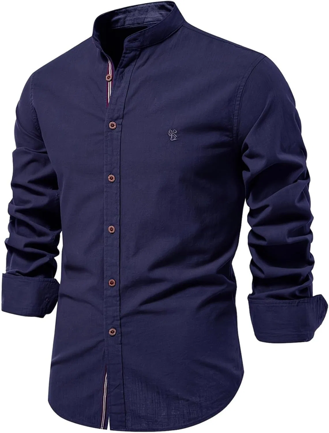 Мужская повседневная рубашка с вышивкой NoxwB, Dark Blue