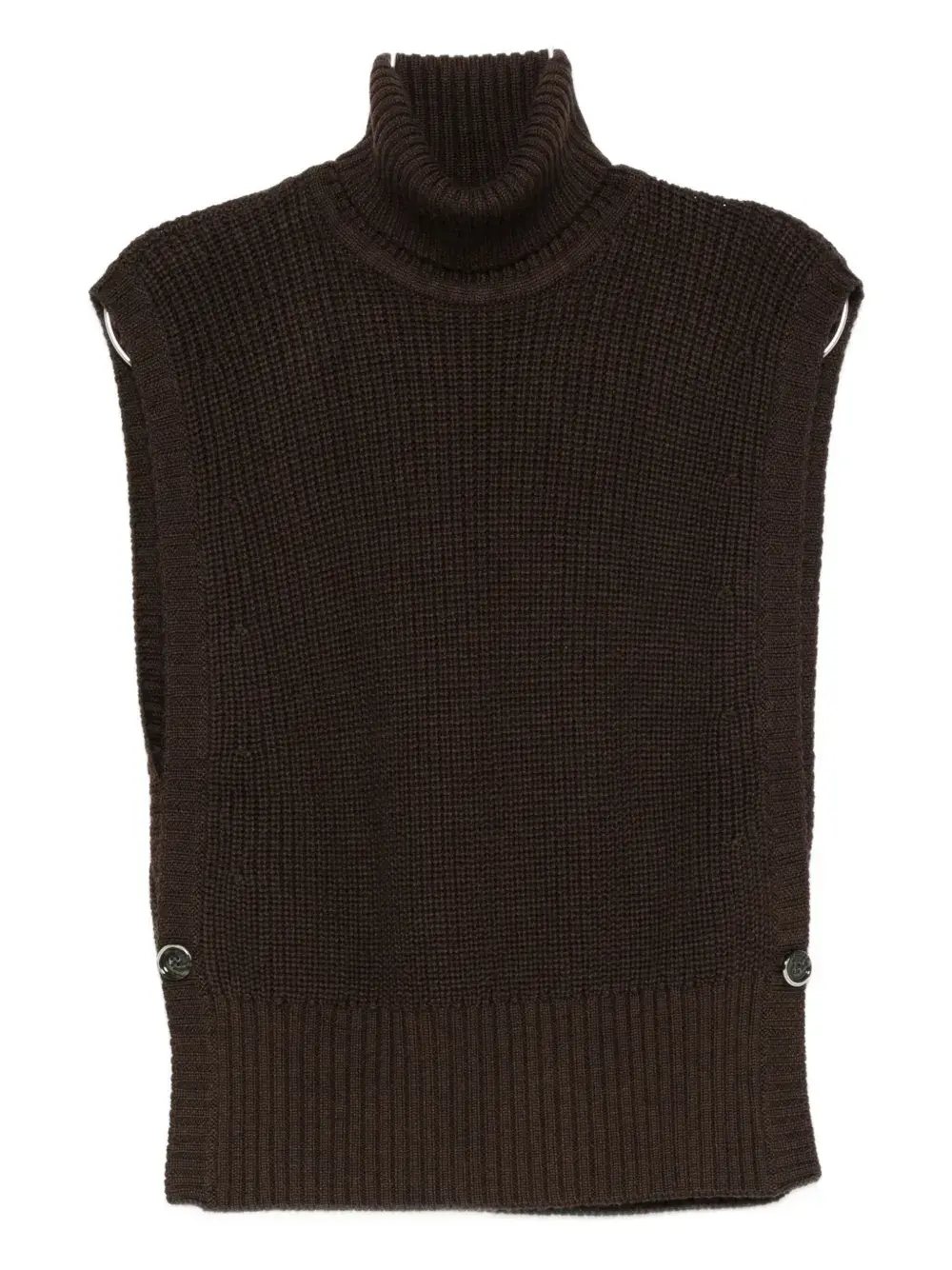 

Вязаный топ с воротником-водолазкой и декоративными пуговицами Nine In The Morning, коричневый