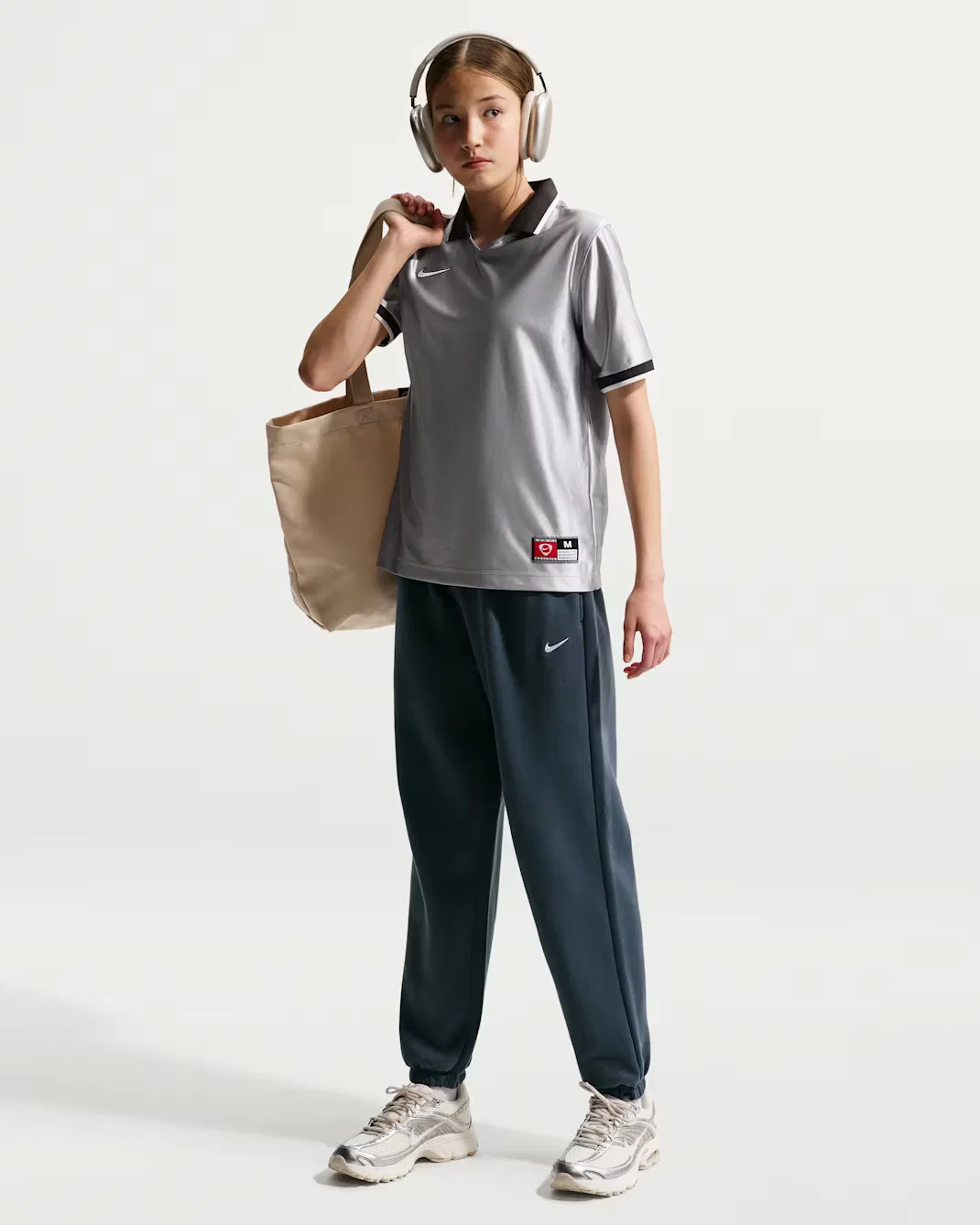 Свободные брюки для девочек Nike Sportswear Studio Fleece, Thunder Blue/White