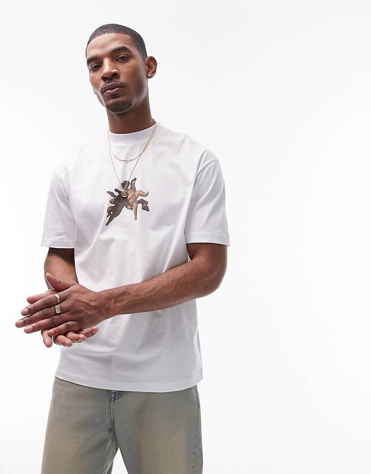 

Футболка Topman Extreme Oversize With Bacchus And Ariadne Graphics Collaboration With The National Gallery, белый
