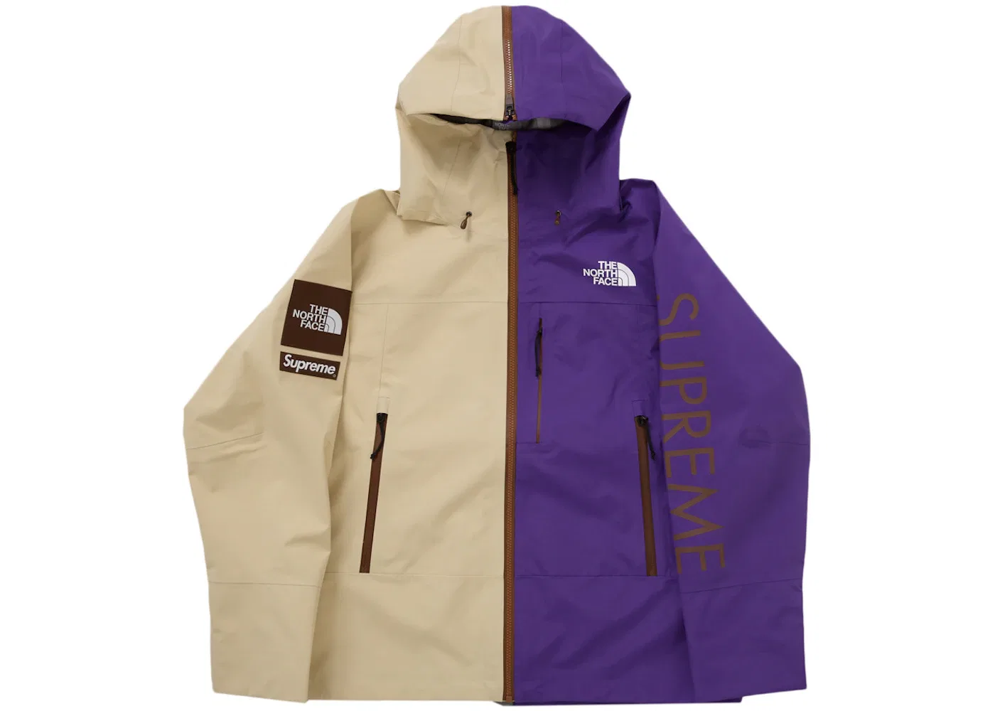Мужская куртка с проклеенными швами Supreme The North Face Split Taped Seam Shell, Tan