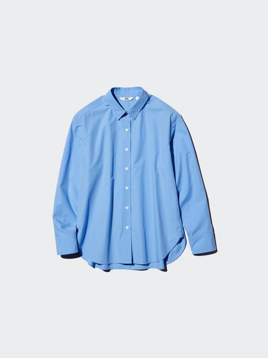 Рубашка с длинным рукавом хлопковая Uniqlo, светло-коричневый — фото 4