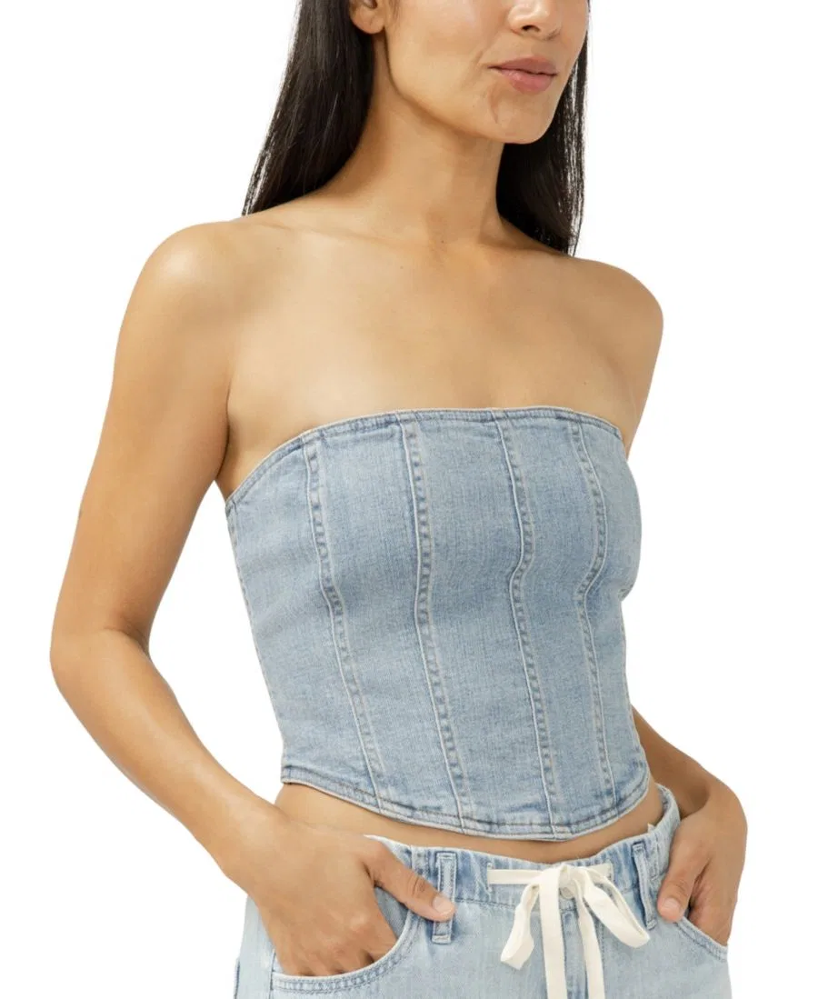Женский корсетный топ из денима, без бретелей Silver Jeans Co., Mazatlan — фото 2