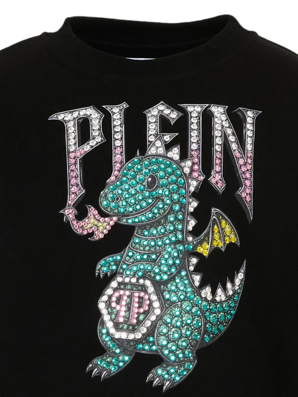 Рубашка с кристаллами и логотипом Philipp Plein Junior, черный — фото 3