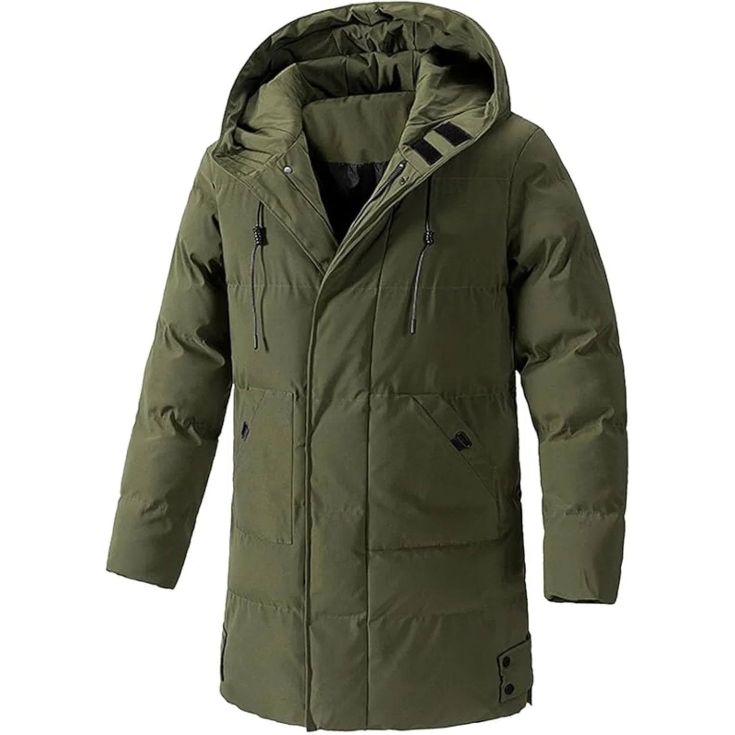 Мужская зимняя куртка с капюшоном утепленная, army green