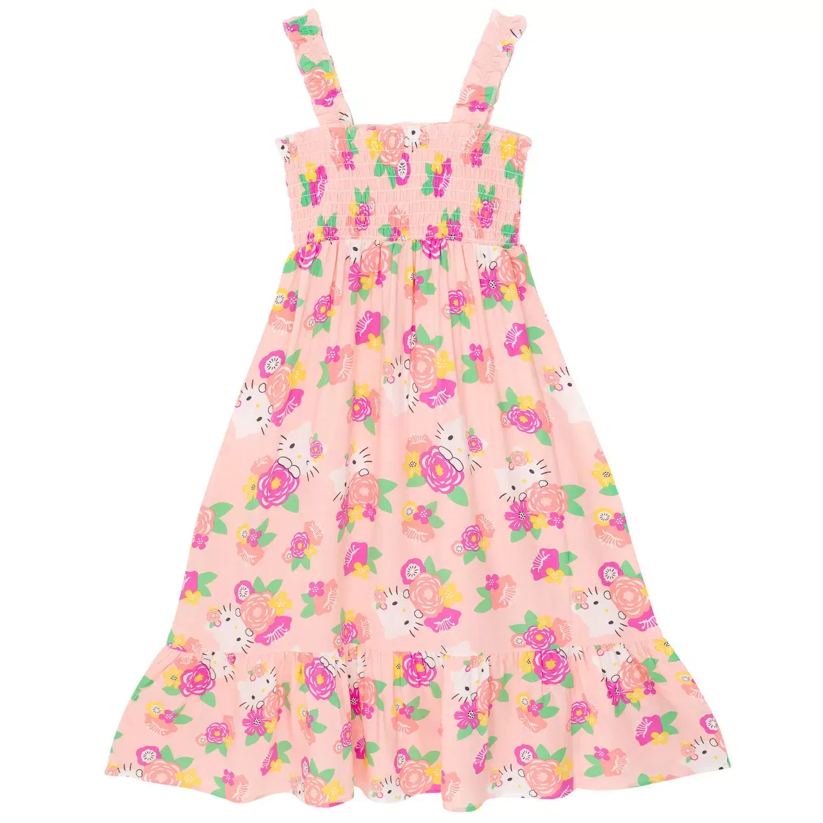 Детское платье-макси для девочек с принтом Hello Kitty Floral Hello Kitty, Pink