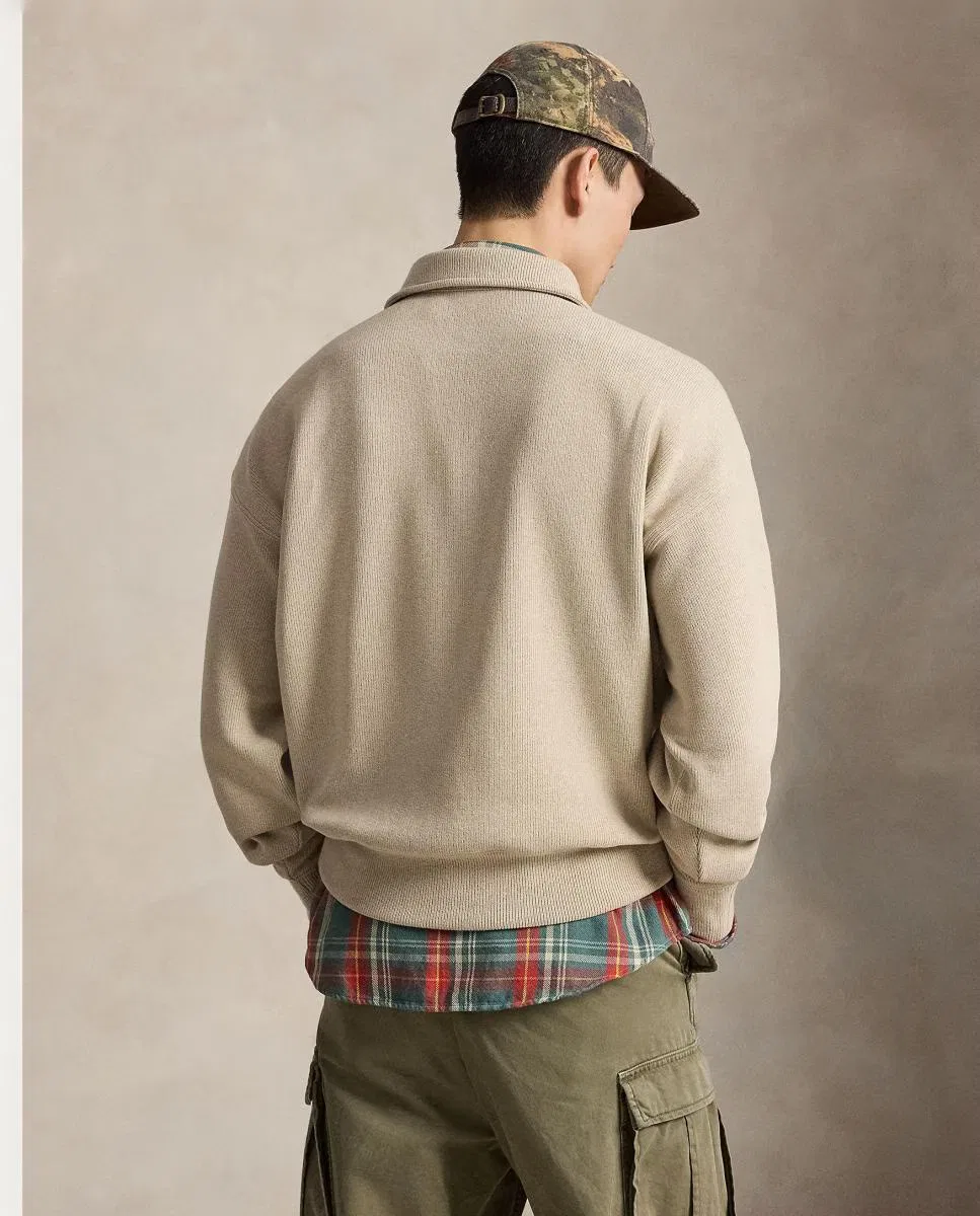 Мужский джемпер, Acanalado Cuello Polo, Polo Ralph Lauren, небеленый — фото 2
