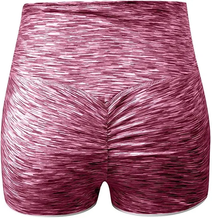 Женские компрессионные шорты для фитнеса с эффектом подъема ягодиц, Pink — фото 4