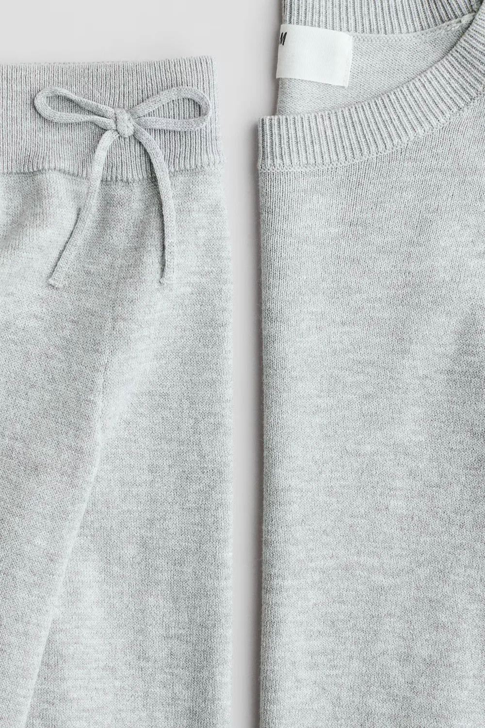 Комплект из двух предметов из тонкого трикотажа H&M, Hellgrau — фото 2