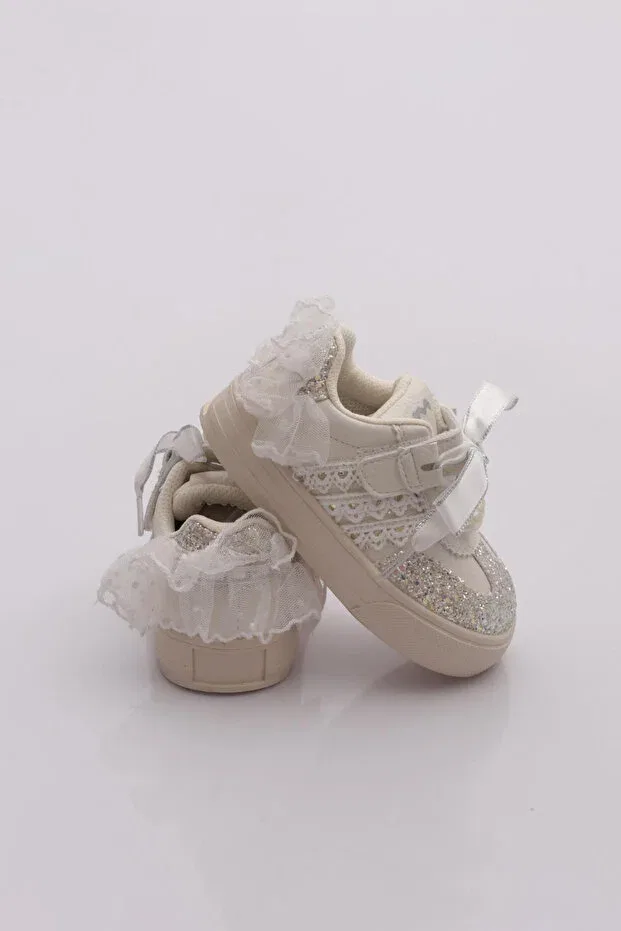 Детские кроссовки для девочек с принтом Marco Kids, White — фото 3