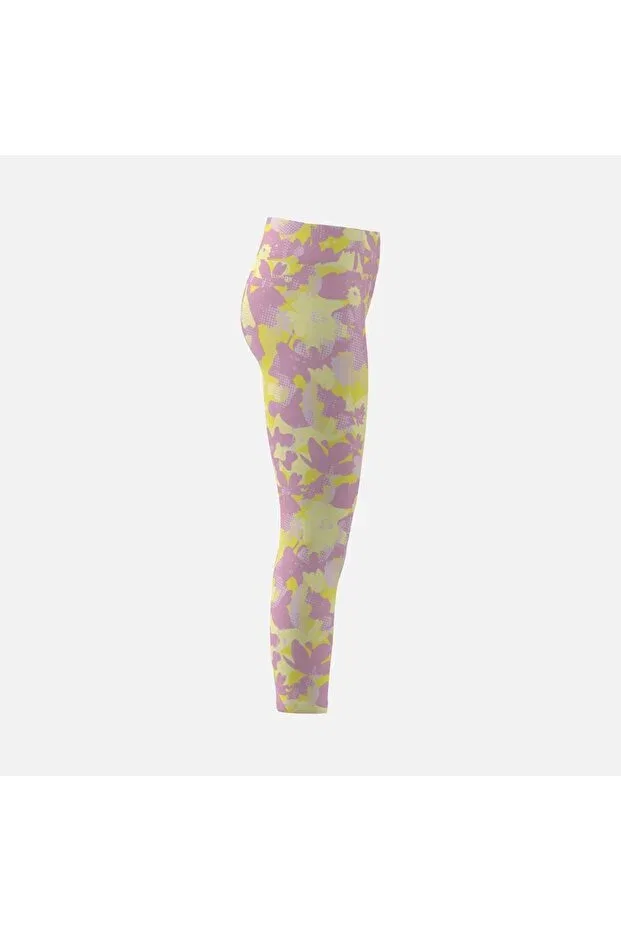 Детские леггинсы для девочек с принтом Climacool train essentials all over printed flower 7/8 gym & training (girls') kids' leggings Adidas, Multicolor — фото 3