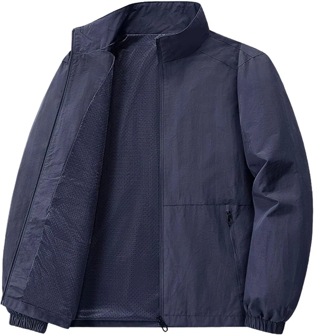 Мужская ветровка с молнией, Bomber Jacket, синий
