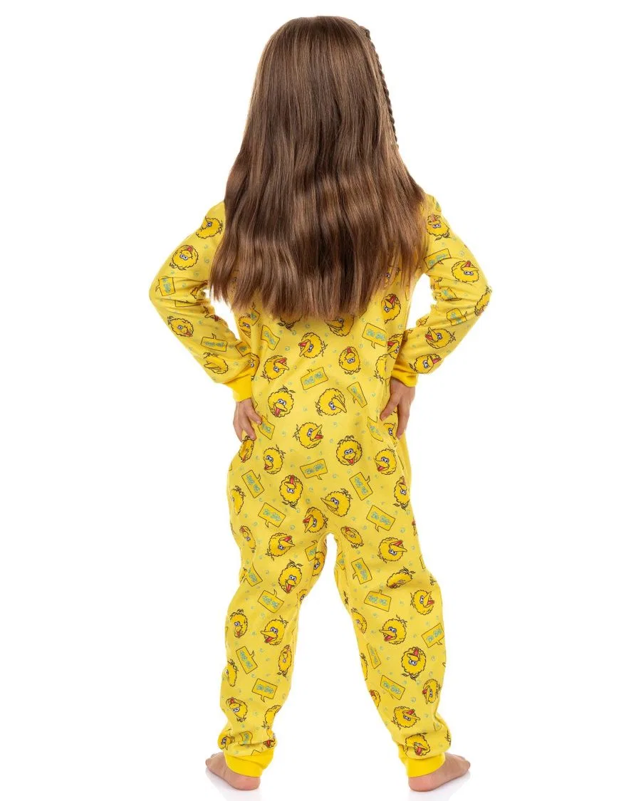 Детская пижама-комбинезон без стоп с принтом Big Bird Sesame Street, Yellow — фото 2