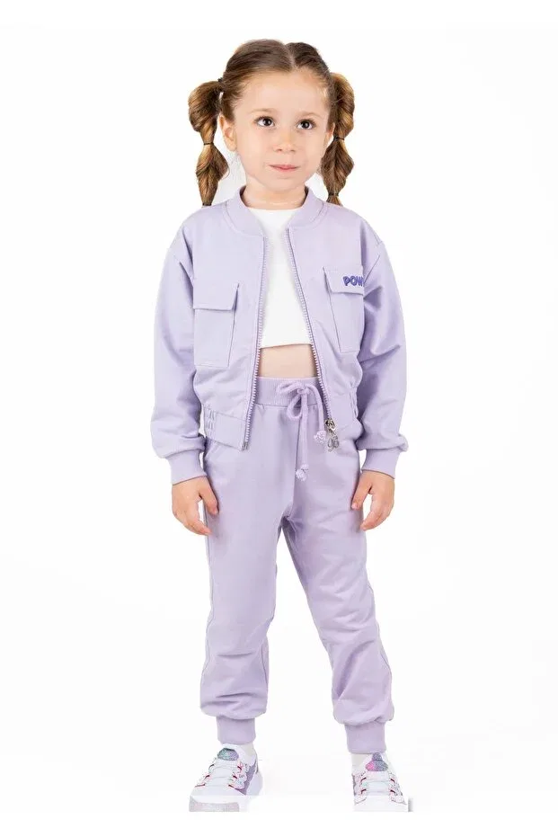 Детский спортивный костюм для девочек с вышивкой Power, Best Kids, Lilac