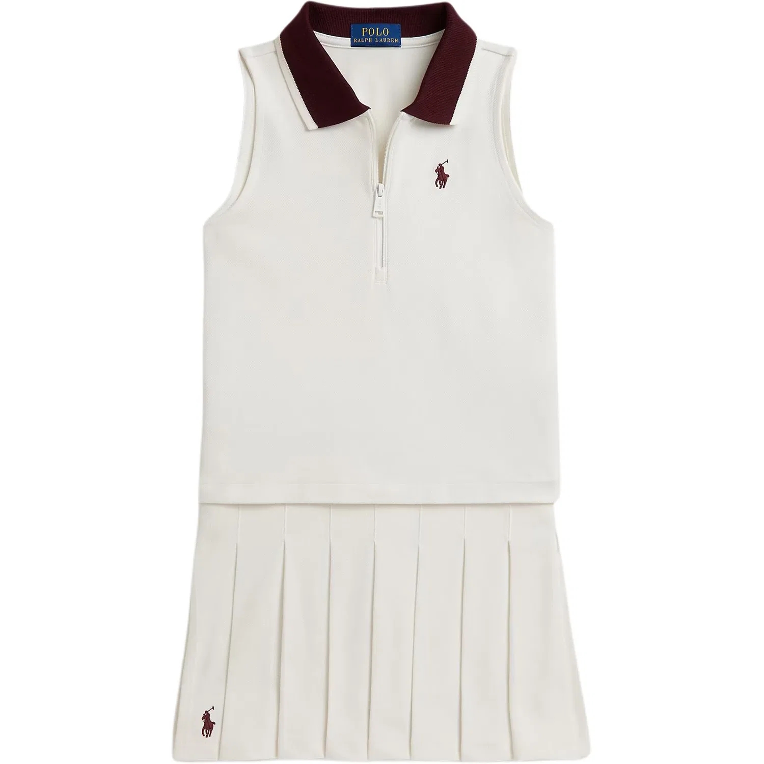 Детский комплект из поло и юбки с воротником-поло, белый, Polo Ralph Lauren